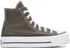 Converse Round Head Lace High-top Casual Sneakers In Charcoal/wht/blk