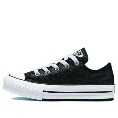 Converse (gs)  Chuck Taylor All Star Lift Platform Iridescent Leather 'black White' In Multi