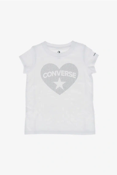 Converse Heart Printed T-shirt In White