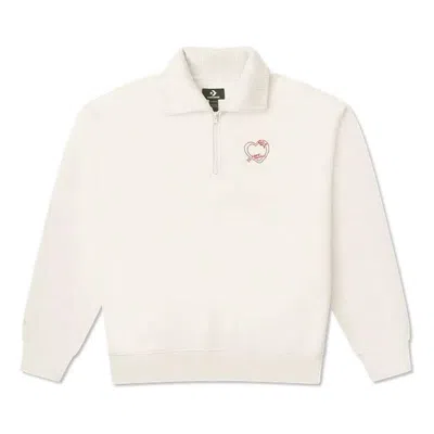 Converse Heart Zip Sweater 'white'