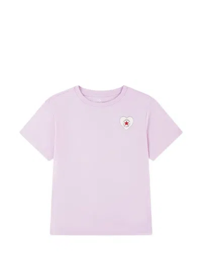 Converse Kids' Heart-patch T-shirt In Purple
