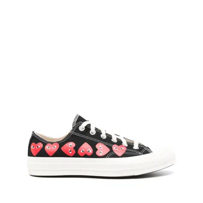 Converse Heart-print Canvas Low-top Sneaker In Black