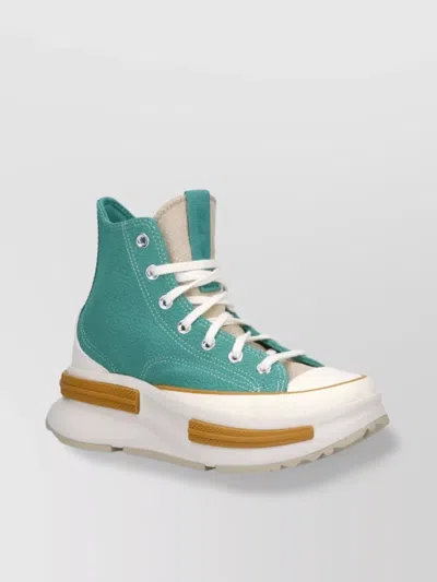 Converse High-top Stitched Sneakers Rubber Sole In Blue