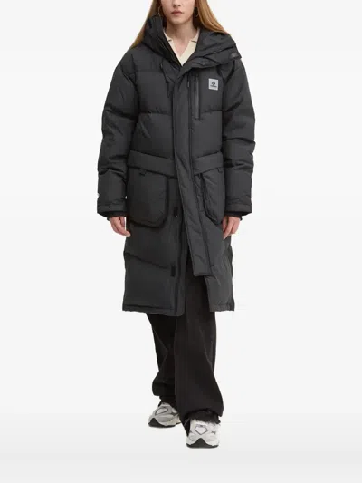 Converse Hooded Padded Coat In Black