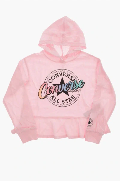 Converse Hooded T-shirt In Pink