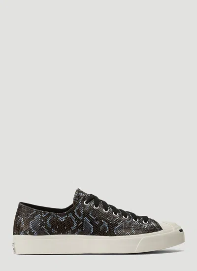 Converse Jack Purcell Snake-print Sneakers In Black