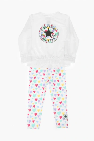 Converse Jogger And T-shirt Set In White