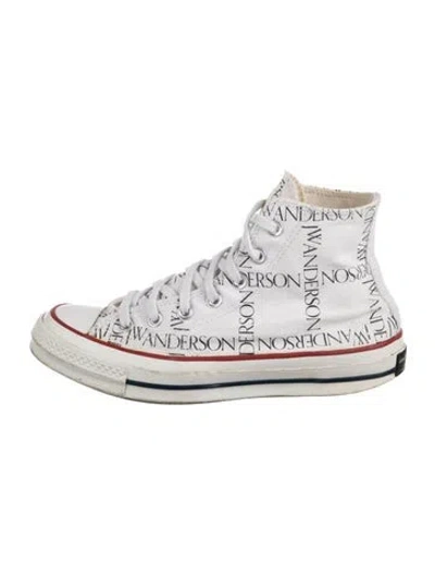 Pre-owned Converse J.w. Anderson Canvas Graphic Print Sneakers In White