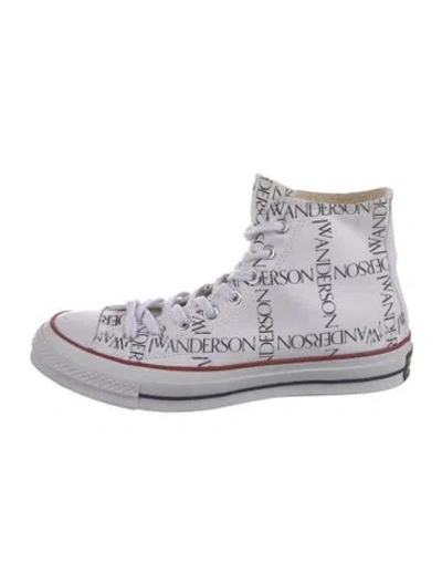 Pre-owned Converse J.w. Anderson Canvas Printed Sneakers In White