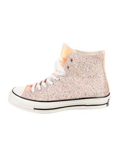Pre-owned Converse J.w. Anderson Glitter Colorblock Pattern Sneakers In Neutral