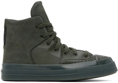 Converse Khaki Chuck 70 Marquis Leather High Top Sneakers In Cave Green/cave Gree