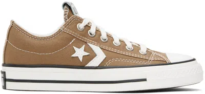 Converse Khaki Star Player 76 Sneakers In Hot Tea/vintage Whit