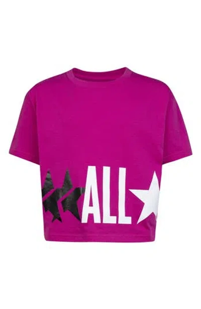 Converse Kids' All Star Boxy Knit T-shirt In Middy Rose