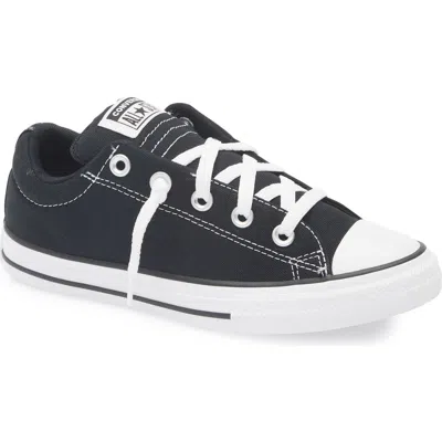 Converse Kids' Canvas Oxford Mid Sneaker In Black/white/black