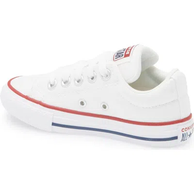Converse Kids' Canvas Oxford Mid Sneaker In White/garnet/navy