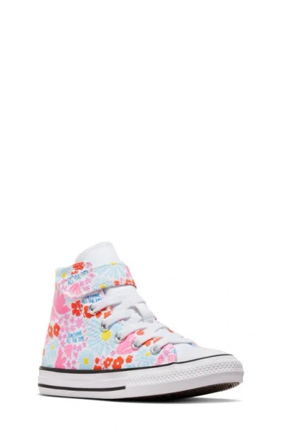 Converse Kids' Chuck Taylor® All Star® 1v High Top Sneaker In White/true Sky/oops Pink