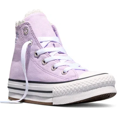 Converse Kids' Chuck Taylor All Star Eva Lift Canvas High Top Platform Sneaker In Purple