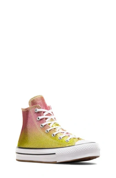 Converse Kids' Chuck Taylor® All Star® Eva Lift High Top Platform Sneaker In Butter/ Donut Glaze/ White