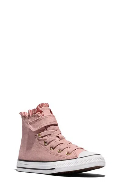 Converse Kids' Chuck Taylor All Star Frills High Top Sneaker In Pink