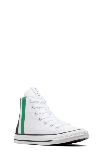 Converse Kids' Chuck Taylor® All Star® High Top Trainer In White/ Green/ Black