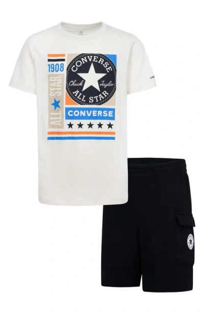 Converse Kids' Gfx Logo T-shirt & Shorts Set In White