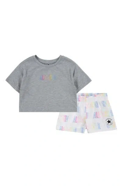 Converse Kids' Graphic T-shirt & Pull-on Shorts In White