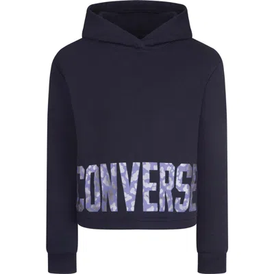 Converse Kids' Leopard Print Logo Graphic Hoodie In Black