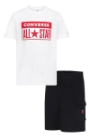 Converse Kids' License Plate Logo T-shirt & Shorts Set In Black