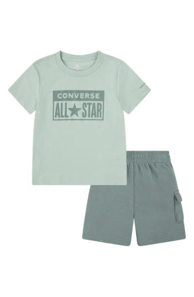 Converse Kids' License Plate T-shirt & Cargo Shorts In Herby