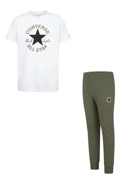 Converse Kids' Logo Graphic T-shirt & Joggers In  Utility