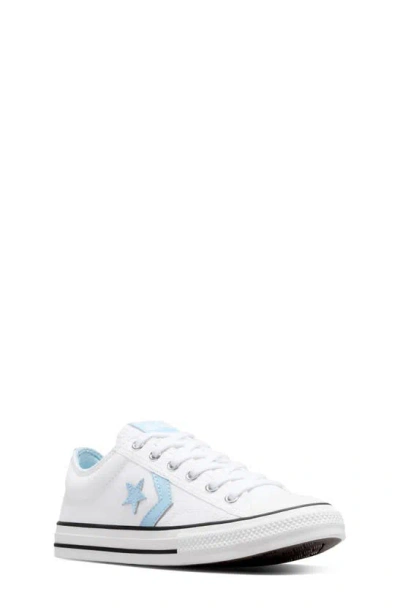 Converse Kids' Star Player 76 Oxford Sneaker In White/ True Sky/ White