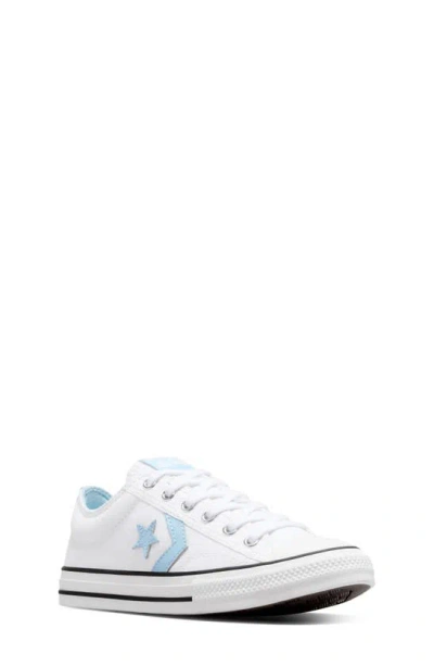 Converse Kids' Star Player 76 Oxford Trainer In White/ True Sky/ White