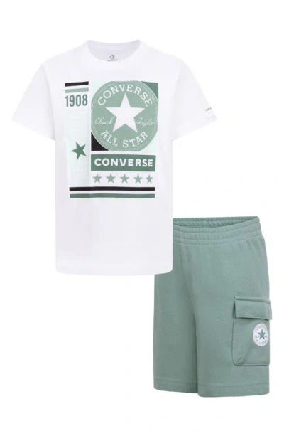 Converse Kids' T-shirt & Shorts Set In White