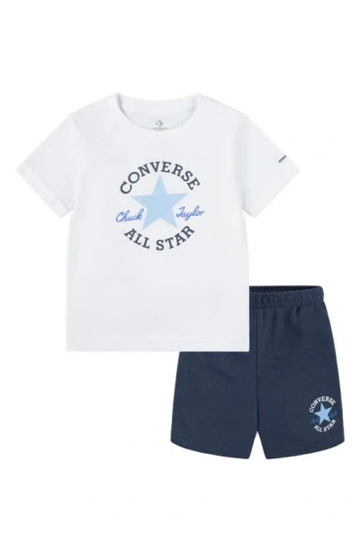 Converse Kids' T-shirt & Shorts Set In White