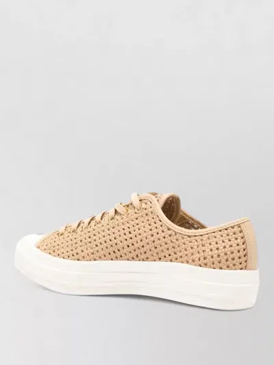 Converse Lace Up Low Top Woven Sole Sneakers In Animal Print