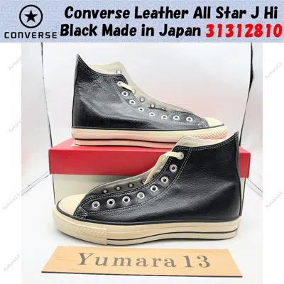 Pre-owned Converse Leather All Star J Hi Black Made In Japan 31312810 Men's Size