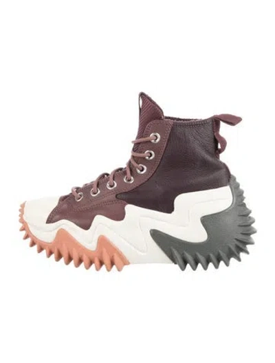 Pre-owned Converse Leather Chunky Sneakers In Multicolor