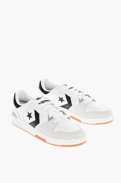 CONVERSE LEATHER CL98 OX LOW TOP SNEAKERS WITH CONTRASTING DETAILS