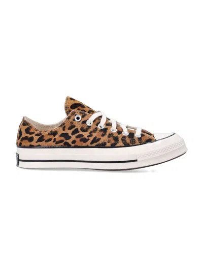 Converse Leopard Print Platform Low Top Sneaker In Brown