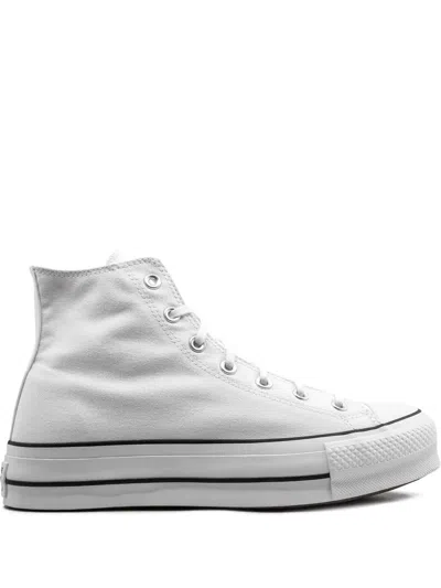 Converse White Chuck Taylor All Star Lift Platform High Sneakers In White Black