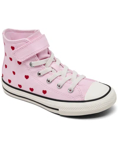 Converse Kids' Little Girl's Chuck Taylor All Star Valentine's Day High Top Casual Sneakers From Finish Line In Pink