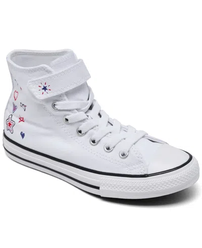 Converse Kids' Little Girls Chuck Taylor All Star Doodles Stay-put Closure Strap High Top Casual Sneakers From Fini