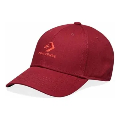 Converse Lockup Baseball Cap 'red' In Burgundy