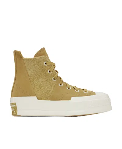 Converse Logo Affixed With High Upper Board Shoes In White