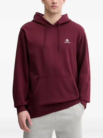 Converse Logo Hooded Sweatshirt In Red