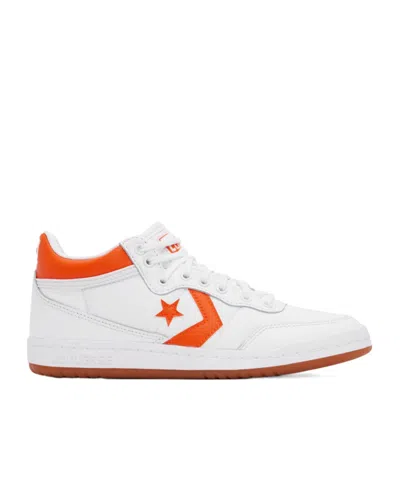 Converse White & Orange Cons Fastbreak Pro Mid Top Sneakers In White/orange/white