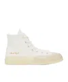 Converse Logo Patch High Upper Board Shoes In White
