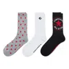 Converse Logo Patterns Quarter Socks 'black Grey White' In Multi