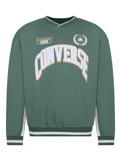 CONVERSE LOGO-PRINT DROP-SHOULDER SWEATSHIRT
