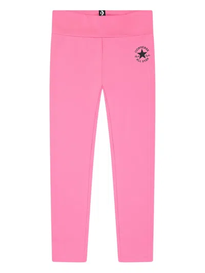 Converse Kids' Logo-print Leggings In Pink